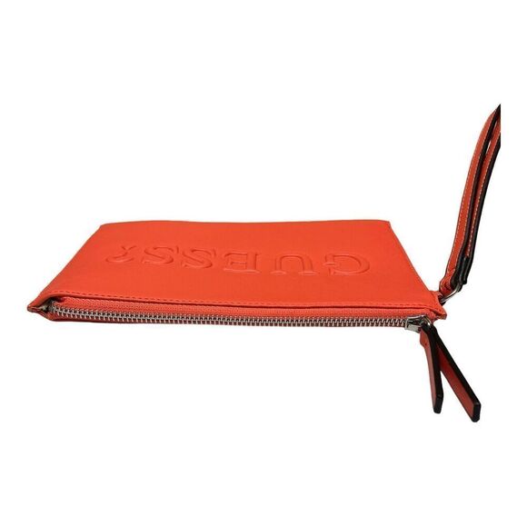 Guess‎ Handbag Women’s Orange Wristlet Spellout Rectangle Wallet Luxury Pumpkin - Picture 5 of 10